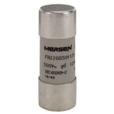 Mersen 125A Slow-Blow Ceramic Cartridge Fuse, 22.2 x 58mm [J219773]; 247-2799