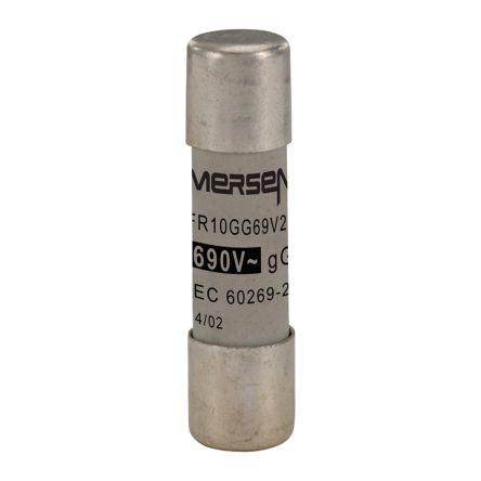 Mersen 2A Slow-Blow Ceramic Cartridge Fuse, 10 x 38mm [S302788]; 247-2897