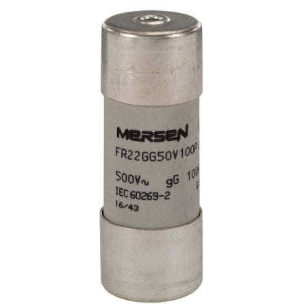 Mersen 100A Slow-Blow Ceramic Cartridge Fuse, 22.2 x 58mm [T217183]; 247-2905
