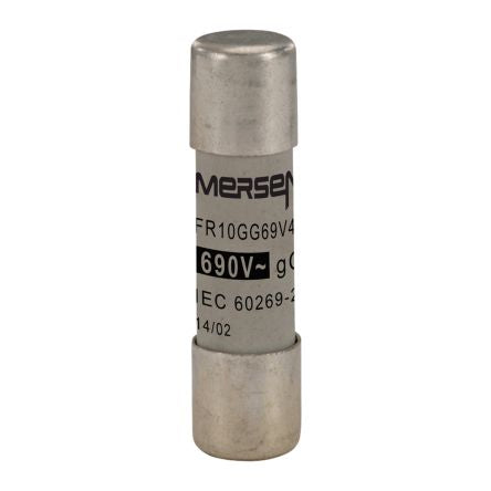 Mersen 4A Slow-Blow Ceramic Cartridge Fuse, 10 x 38mm [T302789]; 247-2910