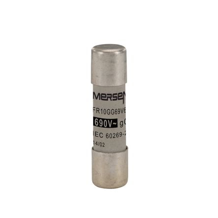 Mersen 6A Slow-Blow Ceramic Cartridge Fuse, 10 x 38mm [V302790]; 247-2926