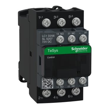 Schneider Electric TeSys D Contactor, 72 V dc Coil, 3-Pole, 25 A, 11 kW, 3NO [LC1D256SLS207]; 248-4091