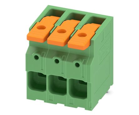 Phoenix Contact PCB Terminal Block, 3-Contact, 10mm Pitch, Through Hole Mount, 1-Row [1119811]; 249-2987