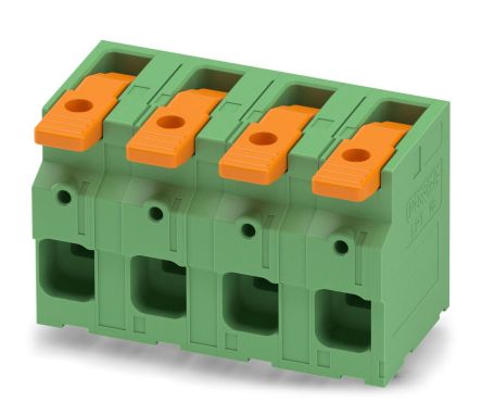Phoenix Contact PCB Terminal Block, 4-Contact, 15mm Pitch, Through Hole Mount, 1-Row [1119820]; 249-2992