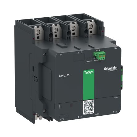 Schneider Electric TeSys F LC1G330 Contactor, 48 → 130 V ac/dc Coil, 4-Pole, 440 A, 1 NO + 1 NC [LC1G3304EHEN]; 249-4763
