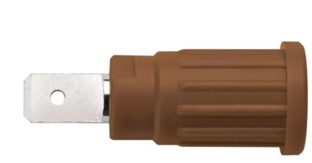 Schutzinger Brown Male Banana Socket, Press-In Termination, 32A, 1kV, Nickel Plating [RS SEPB 6453 Ni / BR]; 249-4824