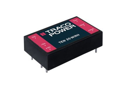TRACOPOWER TEN 20WIRH Isolated DC-DC Converter, -5 → 5V dc/, 36 → 160 V dc Input, 20W, PCB Mount [TEN 20-11021WIRH]; 249-7281