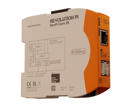 Revolution PI RevPi Core SE, Industrial Computer, 10W, 1.5 GHz, 32GB (Flash) / 1GB (RAM), 4 Linux [PR100367]; 249-7741