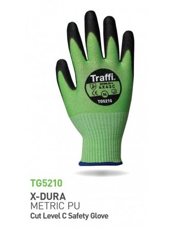 Traffi Green Cut Resistant Cut Resistant Gloves, Size 10, Polyurethane Coating [TG5210-10]; 250-1110