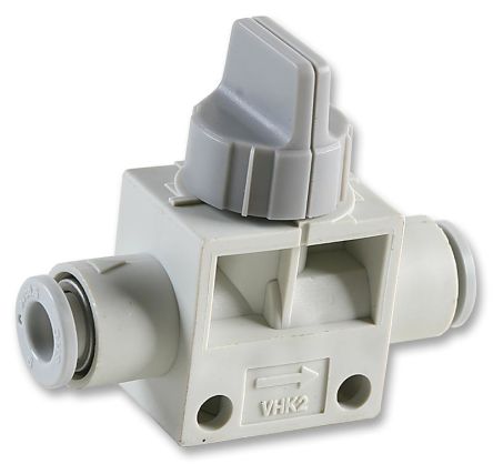 SMC Knob Manual Control Pneumatic Manual Control Valve VHK-A Series, One-Touch Fitting 4 mm, R 1/8in, III B [VHK2A-01S-04F]; 250-6508
