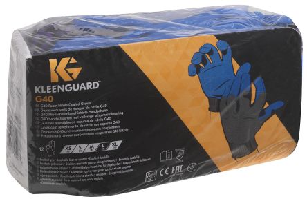 Kimberly Clark Blue Nylon Abrasion Resistant, Anti-Slip, General Purpose, Good Dexterity, Tear Resistant Work Gloves, [40225]; 250-6885