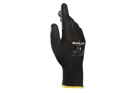 Mapa ULTRANE 648 Black Polyurethane Good Dexterity Gloves, Size 5, Polyurethane Coating [34648005]; 250-7436
