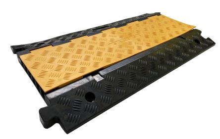 RS PRO 910mm Black/Yellow Cable Cover in Rubber, 25mm Inside dia. [0]; 252-2788