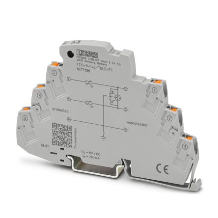 Phoenix Contact 1 Phase Surge Protector, 10kA, DIN Rail Mount [1077106]; 252-5374