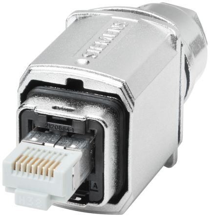 Siemens Plug Ethernet Connector, Cable Mount, Cat6a Straight 4 x 2 Port 8 -Way [6GK19011BB216AA0]; 253-0813