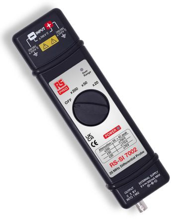 RS PRO Oscilloscope Probe, Differential Type, 25MHz, 1:20, 1:50, 1:200, BNC Connector [0]; 253-9783