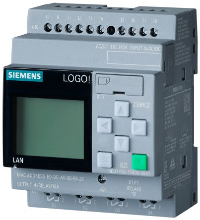 Siemens SIPLUS LOGO Series Logic Module for Use with SIPLUS LOGO, Relay Output, 8-Input [6AG10521FB087BA1]; 254-0411
