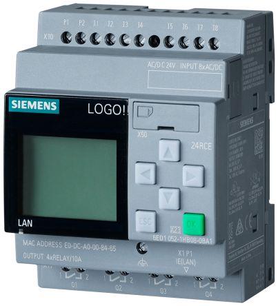 Siemens SIPLUS LOGO Series Logic Module for Use with SIPLUS LOGO, Relay Output, 8-Input, Digital Input [6AG1052-1HB08-7BA2]; 254-0412