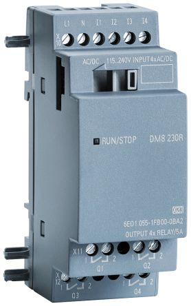 Siemens SIPLUS LOGO Series Logic Module for Use with SIPLUS LOGO, Relay Output, 4-Input, AC/DC Input [6AG10551FB007BA2]; 254-0420