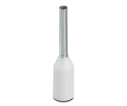 Phoenix Contact Bootlace Ferrule, 13.5mm Pin Length, 1.1mm Pin Diameter, White [1208966]; 254-4582