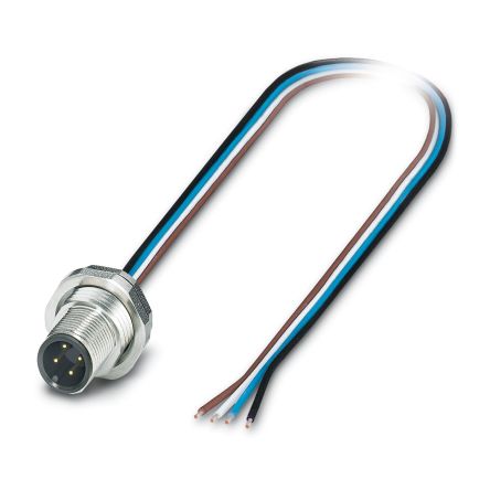 Phoenix Contact Straight Male M12 to Actuator/Sensor Cable, 500mm [1405239]; 254-4607