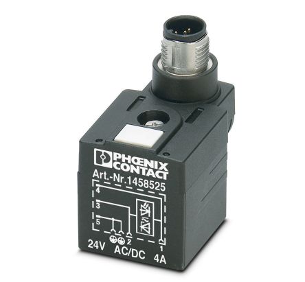 Phoenix Contact, Male Solenoid Valve Connector with Indicator Light, 24 V ac Voltage [1458525]; 254-4645