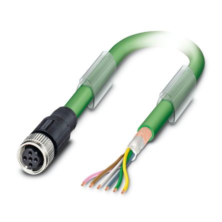 Phoenix Contact Straight Female M12 to Female M12 Bus Cable, 5m [1507120]; 254-4652