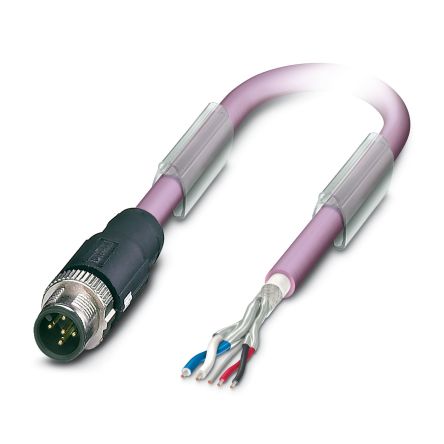 Phoenix Contact Straight Male M12 to Male M12 Bus Cable, 2m [1518177]; 254-4667