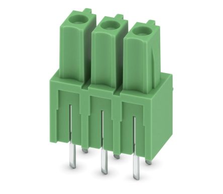 Phoenix Contact, 3.81mm Pitch, COMBICON MC, 3 Way, , Pluggable Terminal Block, Inverted Header, Through Hole, Solder [1875438]; 254-4755
