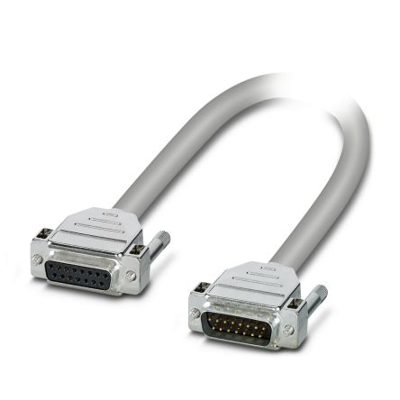 Phoenix Contact Female 15 Pin D-sub to Male 15 Pin D-sub Cable, 500mm [2302052]; 254-4771