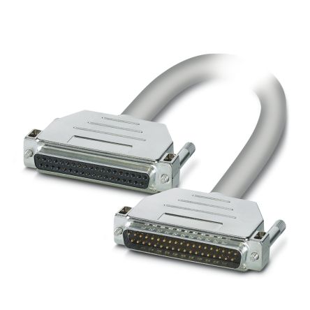 Phoenix Contact Female 37 Pin D-sub to Male 37 Pin D-sub Cable, 1.5m PVC, CABLE-D37SUB/B/S/150/KONFEK/S Series [2302214]; 254-4772