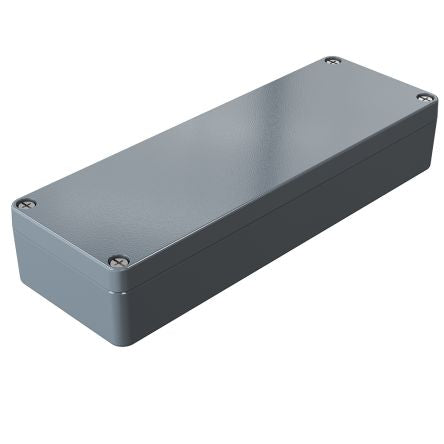 Rose Aluminium Standard Series Grey Die Cast Aluminium Enclosure, IP66, IK09, Grey Lid, 64 x 185 x 34mm [01061903]; 254-5035