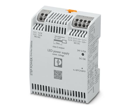 Phoenix Contact Switching Power Supply, 1285036, 24V dc, 3.75A, Quad Output, 100 → 240V ac Input Voltage [1285036]; 255-9491