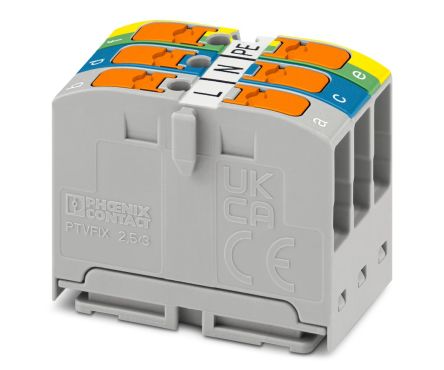 Phoenix Contact Distribution Block, 3 Way [1300612]; 255-9495