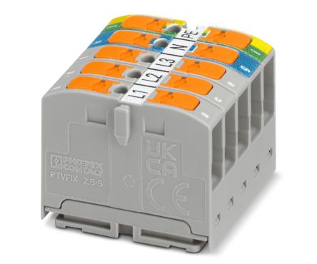 Phoenix Contact Distribution Block, 5 Way [1300613]; 255-9496