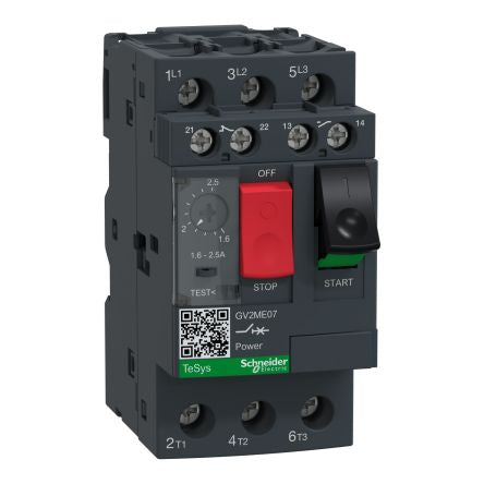 Schneider Electric 1.6 → 2.5 A TeSys Motor Protection Circuit Breaker, 690 V [GV2ME07AE11TQ]; 256-4157
