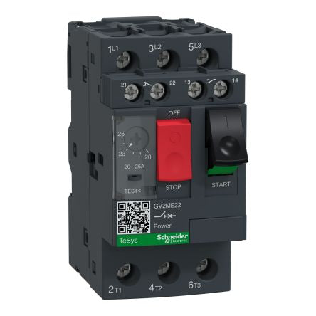 Schneider Electric 20 → 25 A TeSys Motor Protection Circuit Breaker, 690 V [GV2ME22AE11TQ]; 256-4169