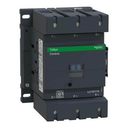 Schneider Electric TeSys D LC1D Contactor, 110 V Coil, 3-Pole, 115 A, 1 NO + 1 NC [LC1D115F6]; 256-4275
