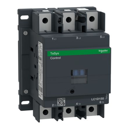Schneider Electric TeSys D LC1D Contactor, 3-Pole, 150 A, 1 NO + 1 NC [LC1D1506Q7]; 256-4307