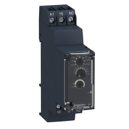 Schneider Electric Harmony Time Series DIN Rail Mount Timer Relay, 24 - 240V ac/dc, 1-Contact, 0.05 - 300s, SPDT [RE22R1MKMR]; 256-4730