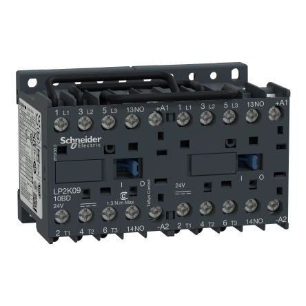 Schneider Electric TeSys K LP2K Reversing Contactor, 48 V Coil, 3-Pole, 9 A, 1 NO + 1 NC [LP2K0910ED]; 256-6623