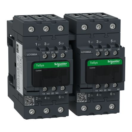 Schneider Electric TeSys D LC2D Reversing Contactor, 3-Pole, 65 A, 1 NO + 1 NC [LC2D65AB7]; 257-1011