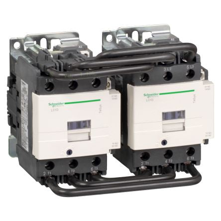 Schneider Electric TeSys D LC2D Reversing Contactor, 24 V ac Coil, 3-Pole, 80 A, 37 kW, 1 NO + 1 NC [LC2D80B7]; 257-1022