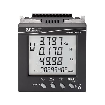 Chauvin Arnoux Energy 3 Phase Backlit LCD Power Monitoring DeviceEnergy Meter [P01330825]; 260-5854