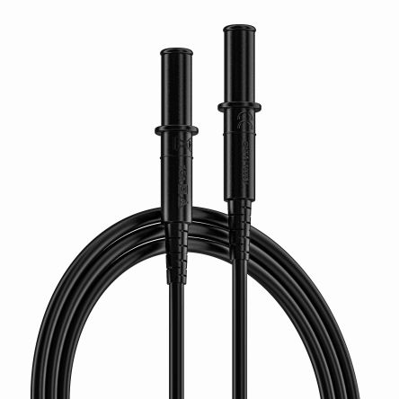 RS PRO Test Leads, 10A, 1000V, Black, 500mm Lead Length [0]; 261-6464