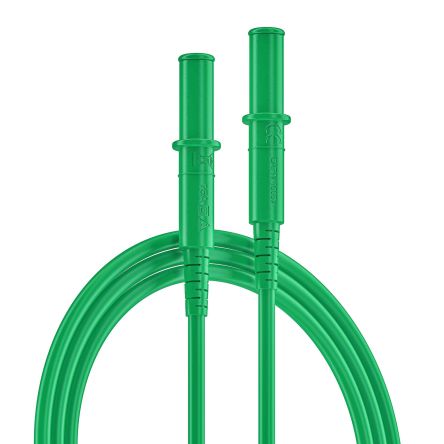 RS PRO Test Leads, 10A, 1000V, Green, 250mm Lead Length [0]; 261-6475