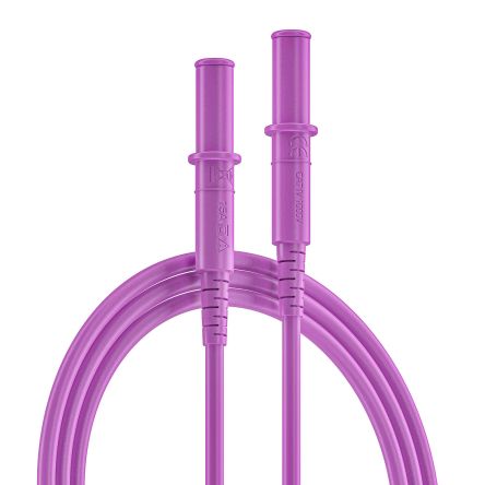 RS PRO Test Leads, 10A, 1000V, Purple, 1.5m Lead Length [0]; 261-6498