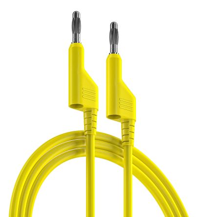 RS PRO Test Leads, 10A, 1000V, Yellow, 2m Lead Length [0]; 261-6567