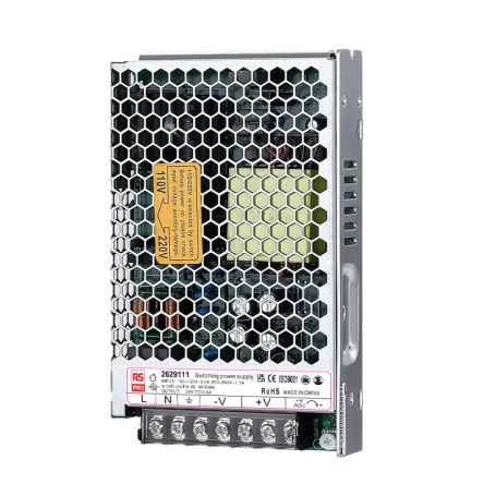 RS PRO Embedded Switch Mode Power Supply (SMPS), 24V dc, 6.5A, 156W, 1 Output, 85 → 264V ac Input Voltage [0]; 262-9111