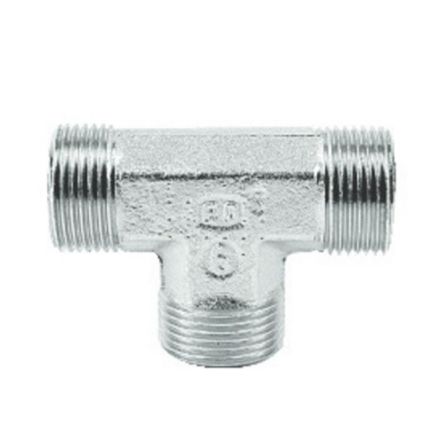 Parker Tee Tube to Tube Male 24° DIN Cone to Male 24° DIN Cone, T12SCFX [T12SCFX]; 263-3374